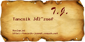 Tancsik József névjegykártya